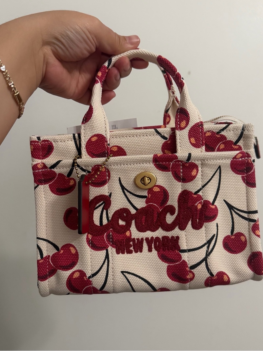 Coach Cherry Print Cargo Tote 20
